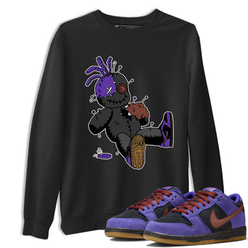Sneaker match tees – Sneaker Threads To Match Dunk Low Persian Violet Shoes – Voodoo Doll Tee Black 1
