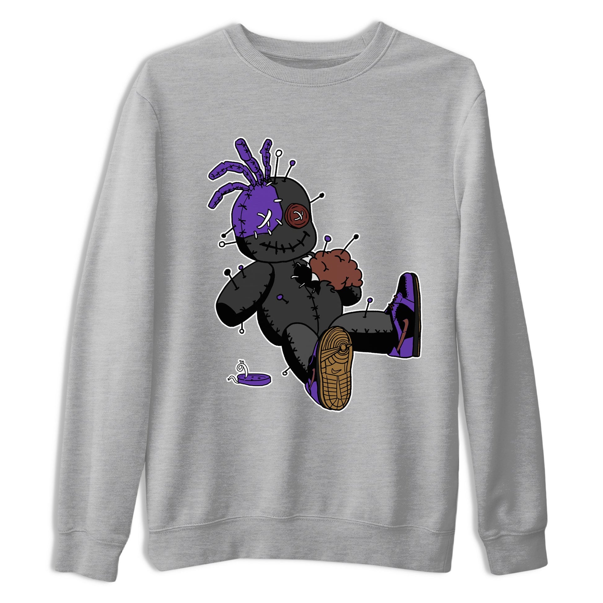Sneaker match tees – Sneaker Threads To Match Dunk Low Persian Violet Shoes – Voodoo Doll Tee Heather Grey 2