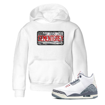 Sneaker Plate SNRT Sneaker Tees Kids - Air Jordan 3 Cement Grey - SNRT Sneaker T-shirts