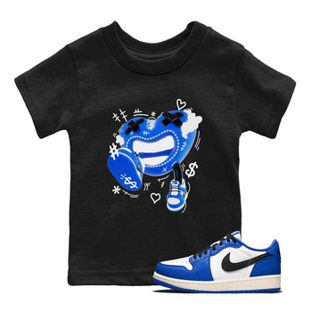 AJ1 Game Royal shirt to match jordans Walk In Love sneaker tees Air Jordan 1 Game Royal SNRT sneaker release tees baby toddler Black 1 cotton Shirt