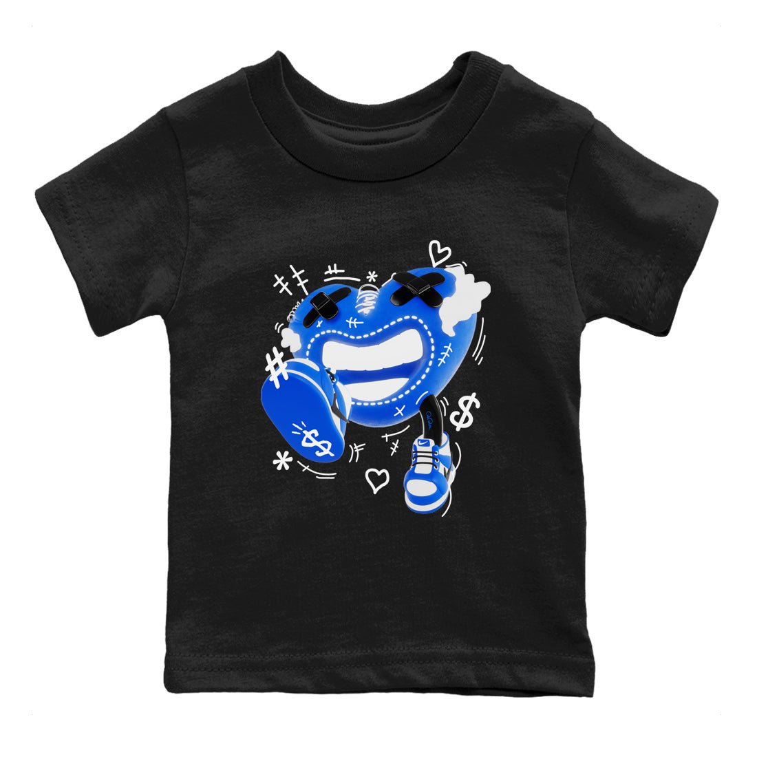 AJ1 Game Royal shirt to match jordans Walk In Love sneaker tees Air Jordan 1 Game Royal SNRT sneaker release tees baby toddler Black 2 cotton Shirt