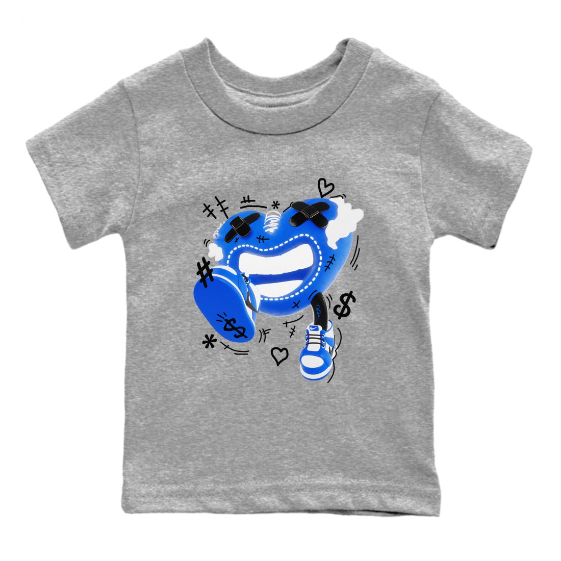 AJ1 Game Royal shirt to match jordans Walk In Love sneaker tees Air Jordan 1 Game Royal SNRT sneaker release tees baby toddler Heather Grey 2 cotton Shirt