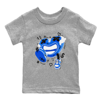 AJ1 Game Royal shirt to match jordans Walk In Love sneaker tees Air Jordan 1 Game Royal SNRT sneaker release tees baby toddler Heather Grey 2 cotton Shirt