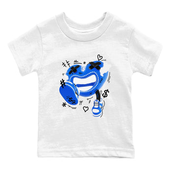 AJ1 Game Royal shirt to match jordans Walk In Love sneaker tees Air Jordan 1 Game Royal SNRT sneaker release tees baby toddler White 2 cotton Shirt