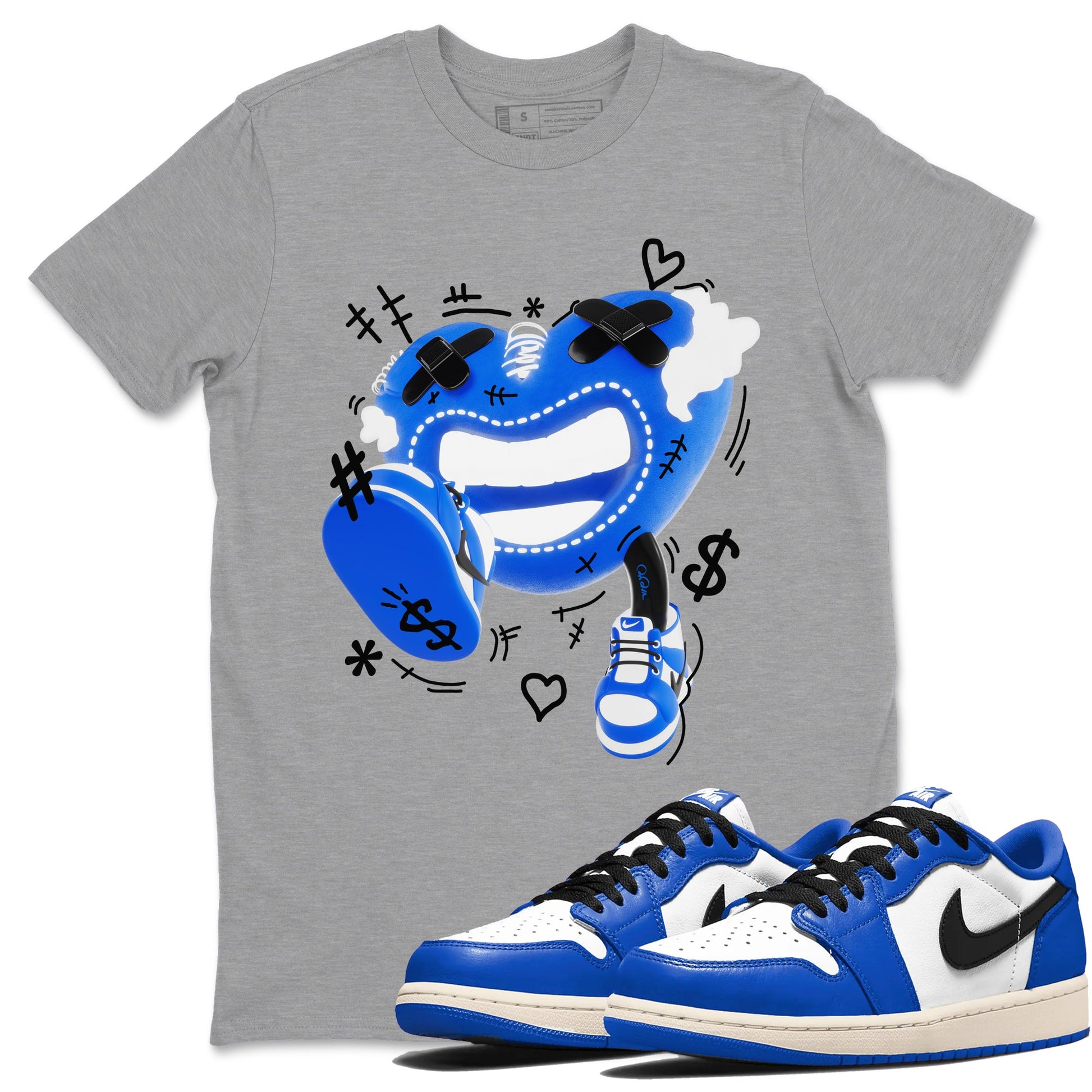 AJ1 Game Royal shirt to match jordans Walk In Love sneaker tees Air Jordan 1 Game Royal SNRT Sneaker Release Tees unisex cotton Heather Grey 1 crew neck shirt