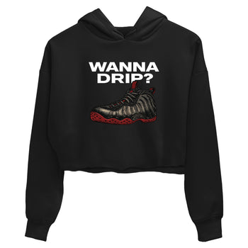 Sneaker match tees – Sneaker Tees To Match Air Foamposite Cough Drop Shoes – Wanna Drip Crop T-Shirt Black 2