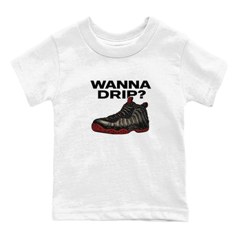 Sneaker match tees – Sneaker Tees To Match Air Foamposite Cough Drop Shoes – Wanna Drip Kids T-Shirt White 2