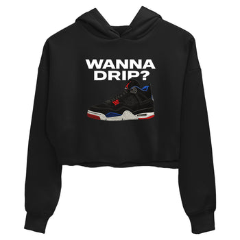 Sneaker match tees – Sneaker Tees To Match Jordan 4 Retro Rare Air Shoes – Wanna Drip Crop T-Shirt Black 2
