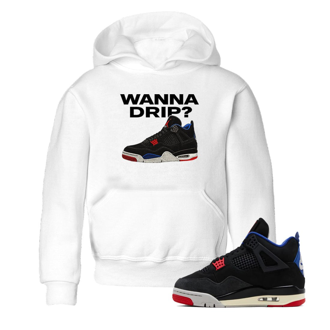 Sneaker match tees – Sneaker Tees To Match Jordan 4 Retro Rare Air Shoes – Wanna Drip Kids T-Shirt White 1