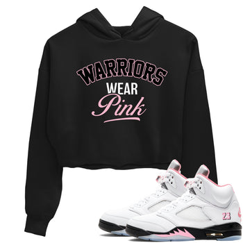 Sneaker Threads Sneaker Tees To Match Air Jordan 5 Medium Soft Pink Warriors Wear Pink Crop Tee Black 1. Perfect for Jordan releases 2025 colorways. breast cancer awareness.