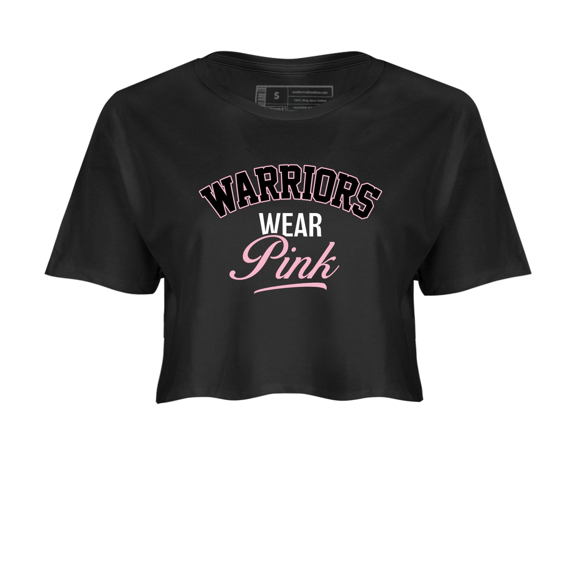 Sneaker Threads Sneaker Tees To Match Air Jordan 5 Medium Soft Pink Warriors Wear Pink Crop Tee Black 2. Perfect for Jordan releases 2025 colorways. breast cancer awareness.