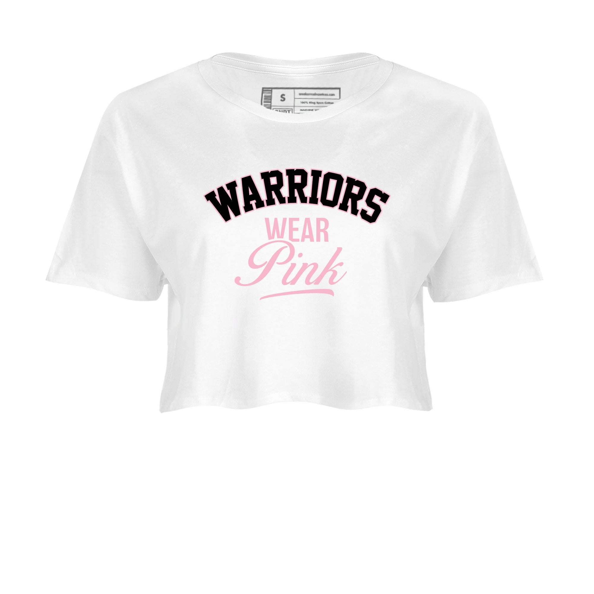 Sneaker Threads Sneaker Tees To Match Air Jordan 5 Medium Soft Pink Warriors Wear Pink Crop Tee White 2. Perfect for Jordan releases 2025 colorways. breast cancer awareness.
