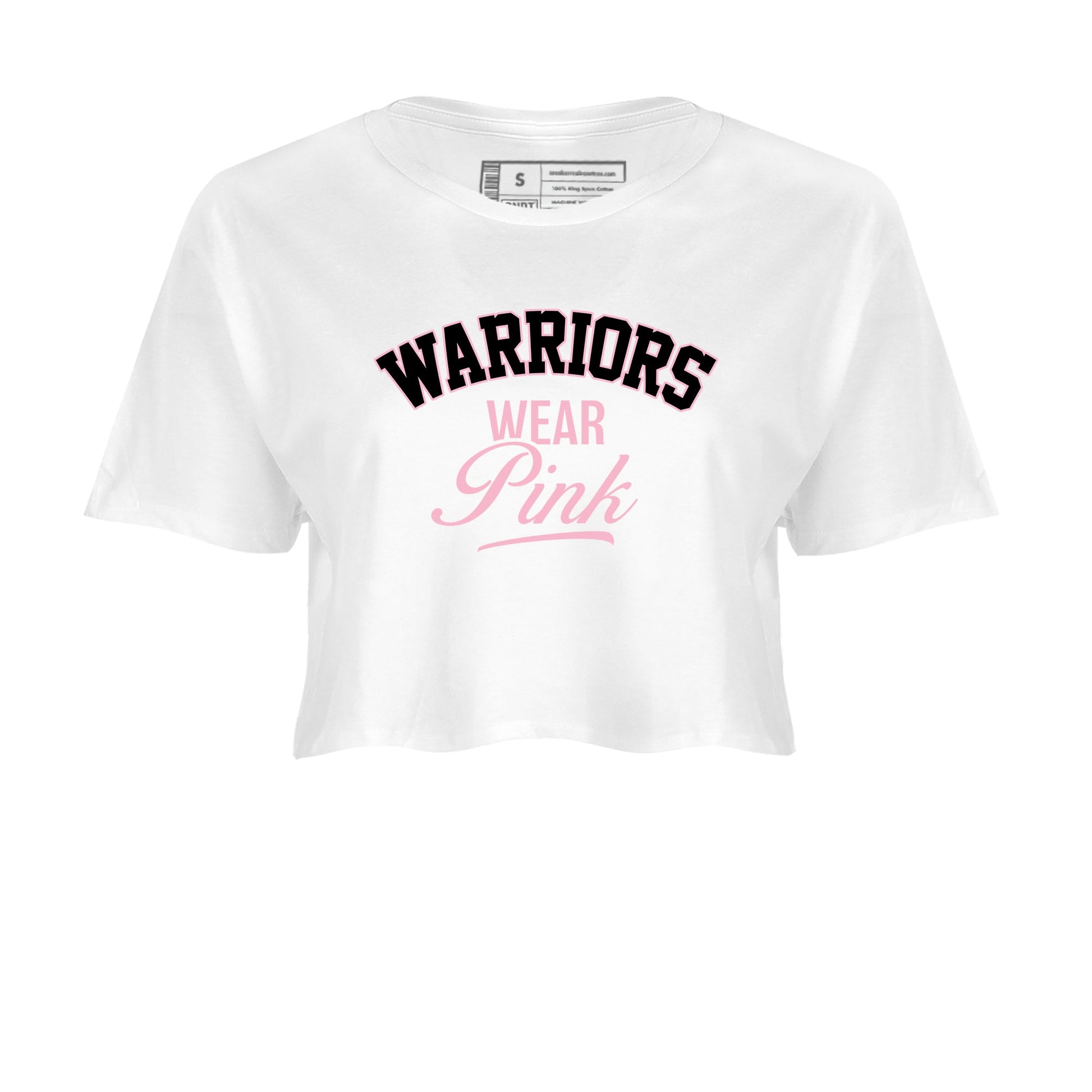Sneaker Threads Sneaker Tees To Match Air Jordan 5 Medium Soft Pink Warriors Wear Pink Crop Tee White 2. Perfect for Jordan releases 2025 colorways. breast cancer awareness.