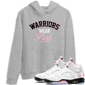 Sneaker Threads Sneaker Tees To Match Air Jordan 5 Medium Soft Pink Warriors Wear Pink Graphic Tee Heather Grey 1. Perfect for Jordan releases 2025 colorways. breast cancer awareness.
