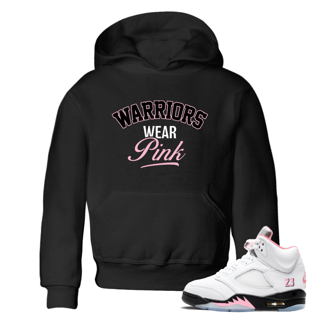 Sneaker Threads Sneaker Tees To Match Air Jordan 5 Medium Soft Pink Warriors Wear Pink Youth Graphic Tee Black 1. Perfect for Jordan releases 2025 colorways. breast cancer awareness.