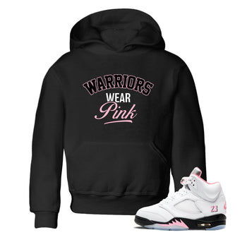 Sneaker Threads Sneaker Tees To Match Air Jordan 5 Medium Soft Pink Warriors Wear Pink Youth Graphic Tee Black 1. Perfect for Jordan releases 2025 colorways. breast cancer awareness.