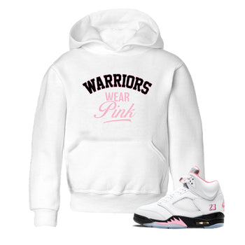 Sneaker Threads Sneaker Tees To Match Air Jordan 5 Medium Soft Pink Warriors Wear Pink Youth Graphic Tee White 1. Perfect for Jordan releases 2025 colorways. breast cancer awareness.