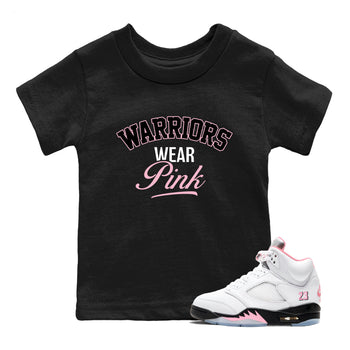 Sneaker Threads Sneaker Tees To Match Air Jordan 5 Medium Soft Pink Warriors Wear Pink Youth Graphic Tee Black 1. Perfect for Jordan releases 2025 colorways. breast cancer awareness.