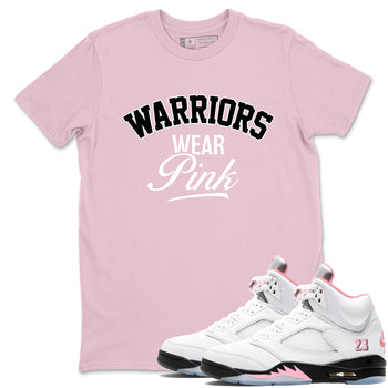 Sneaker Threads Sneaker Tees To Match Air Jordan 5 Medium Soft Pink Warriors Wear Pink Graphic Tee Pink 1. Perfect for Jordan releases 2025 colorways. breast cancer awareness.