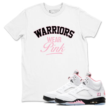 Sneaker Threads Sneaker Tees To Match Air Jordan 5 Medium Soft Pink Warriors Wear Pink Graphic Tee White 1. Perfect for Jordan releases 2025 colorways. breast cancer awareness.