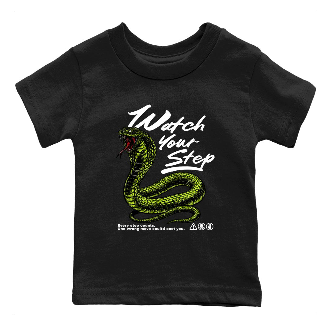 Foams One Black Volt shirts to match jordans Watch Your Step sneaker match tees Air Foamposite One Black Volt match shoes to clothes SNRT Sneaker Tees Youth Baby Black 2 tee