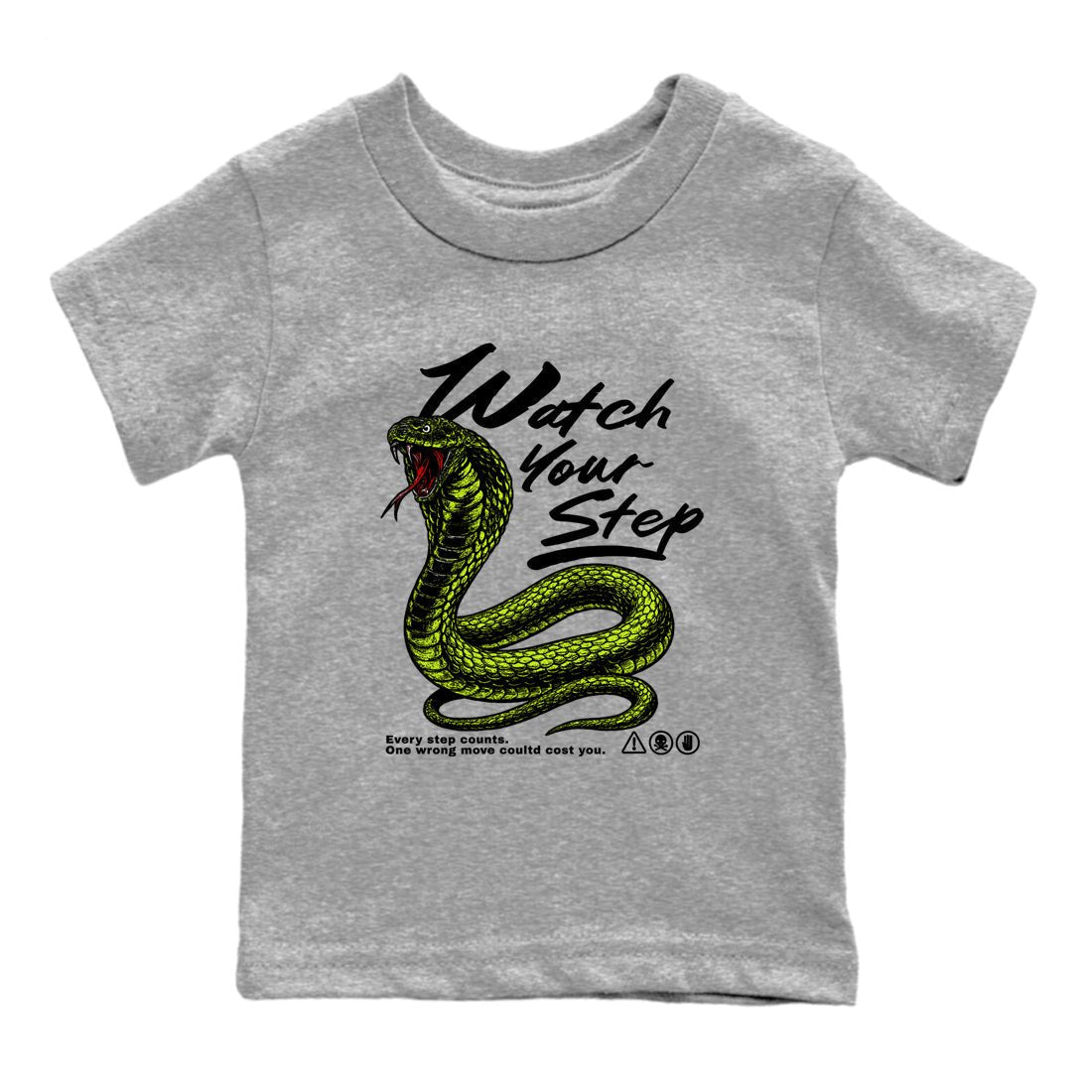 Foams One Black Volt shirts to match jordans Watch Your Step sneaker match tees Air Foamposite One Black Volt match shoes to clothes SNRT Sneaker Tees Youth Baby Heather Grey 2 tee