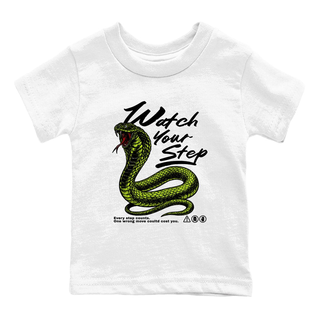 Foams One Black Volt shirts to match jordans Watch Your Step sneaker match tees Air Foamposite One Black Volt match shoes to clothes SNRT Sneaker Tees Youth Baby White 2 tee