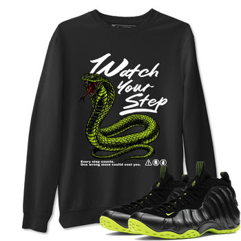 Foams One Black Volt shirts to match jordans Watch Your Step sneaker match tees Air Foamposite One Black Volt match shoes to clothes SNRT Sneaker Tees unisex cotton Black 1 shirts