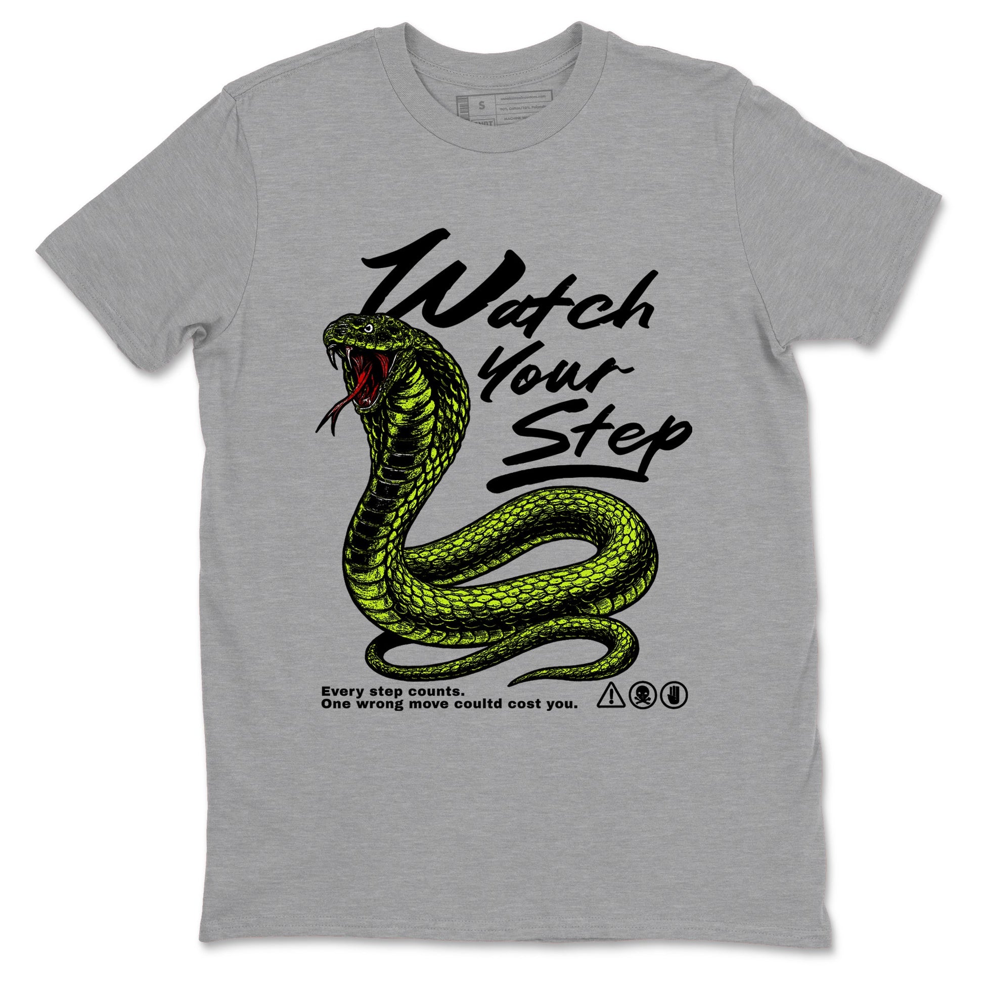 Foams One Black Volt shirts to match jordans Watch Your Step sneaker match tees Air Foamposite One Black Volt match shoes to clothes SNRT Sneaker Tees unisex cotton Heather Grey 2 shirts