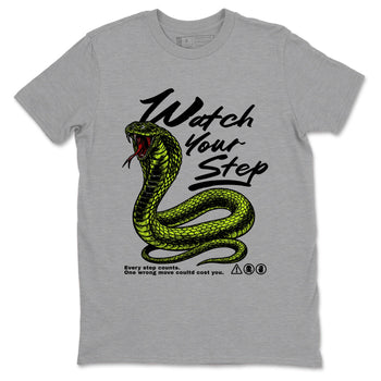Foams One Black Volt shirts to match jordans Watch Your Step sneaker match tees Air Foamposite One Black Volt match shoes to clothes SNRT Sneaker Tees unisex cotton Heather Grey 2 shirts