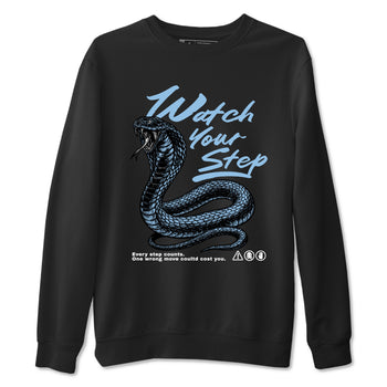 Watch Your Step sneaker match t-shirt styled to complete your fit with the Air Foamposite One Psychic Blue sneakers, shown in Black 2.