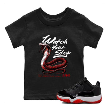 11s Bred shirts to match jordans Watch Your Step sneaker match tees Air Jordan 11 Retro Bred match shoes to clothes SNRT Sneaker Tees Youth Baby Black 1 tee
