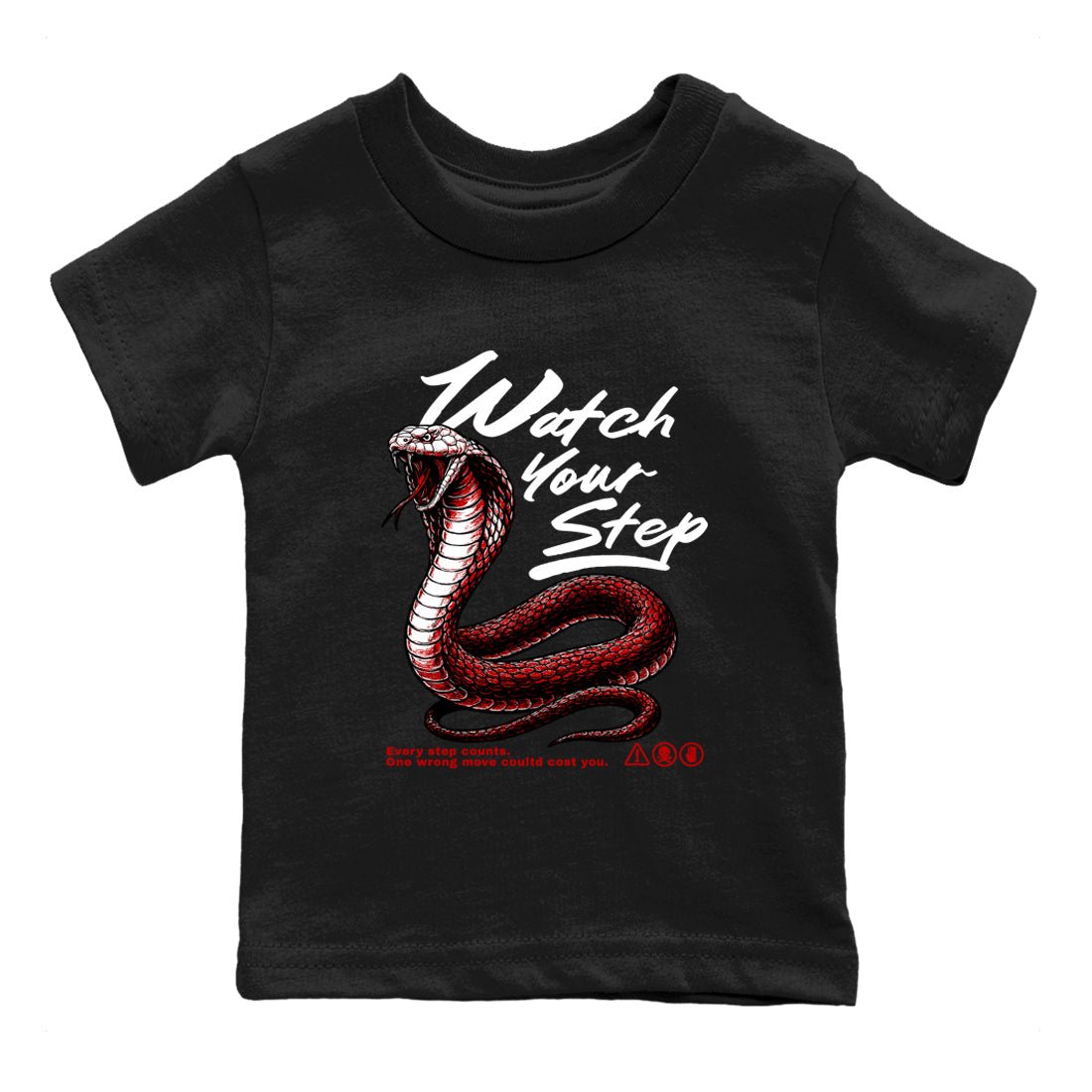 11s Bred shirts to match jordans Watch Your Step sneaker match tees Air Jordan 11 Retro Bred match shoes to clothes SNRT Sneaker Tees Youth Baby Black 2 tee