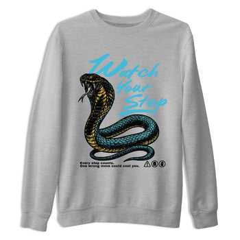 Sneaker Threads – Sneaker Tees To Match Air Jordan 11 Retro Gamma – Watch Your Step Graphic Tee Heather Grey 2. Perfect for Jordan releases 2025 colorways.