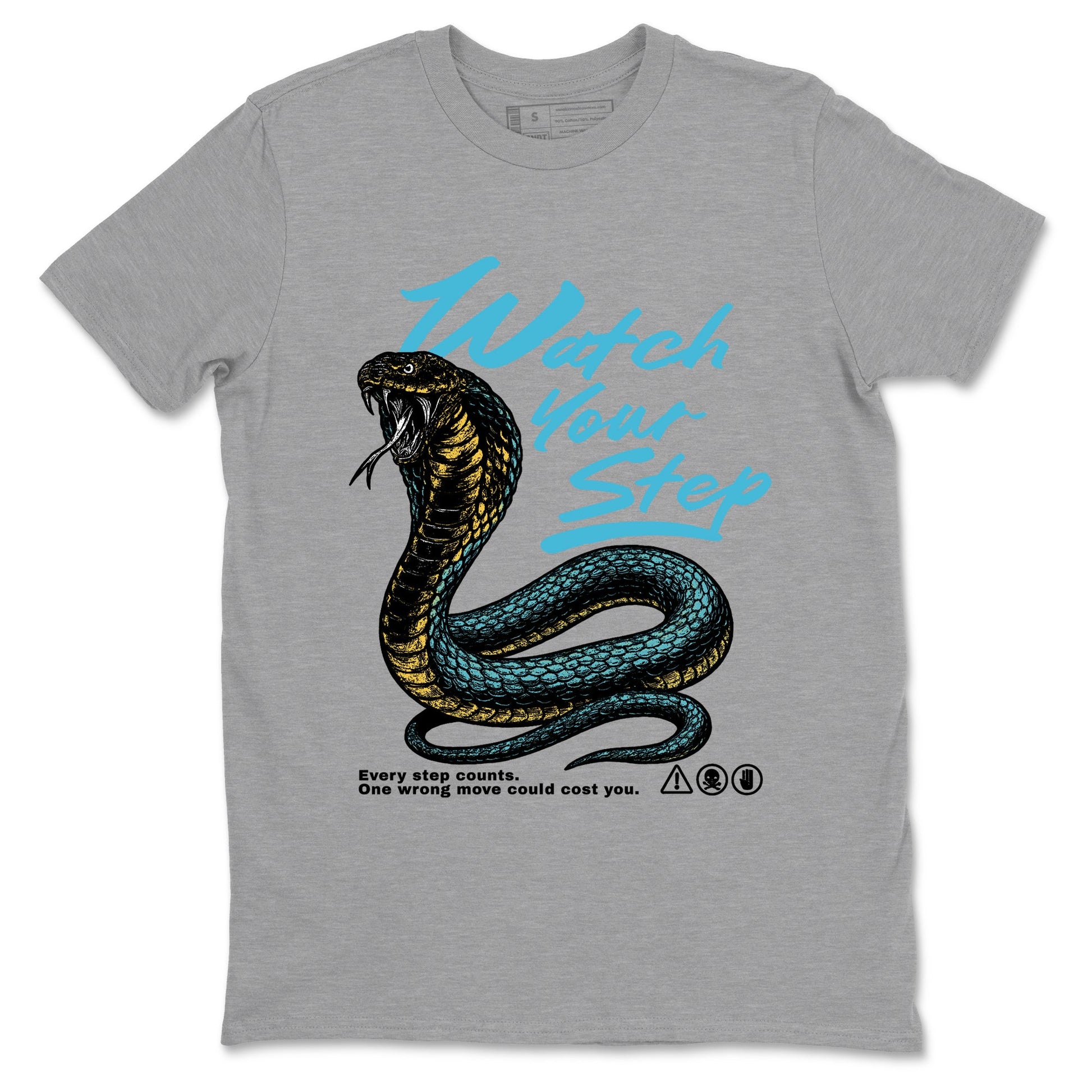 Sneaker Threads – Sneaker Tees To Match Air Jordan 11 Retro Gamma – Watch Your Step Graphic Tee Heather Grey 2. Perfect for Jordan releases 2025 colorways.