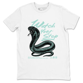 Watch Your Step sneaker match t-shirt styled to complete your fit with the Air Jordan 11 Igloo sneakers, shown in White 2.