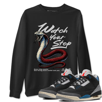 Air Jordan 3 Retro OG Rare Air shirts to match jordans Watch Your Step sneaker match tees 3s Rare Air match shoes to clothes SNRT Sneaker Tees unisex cotton Black 1 shirts