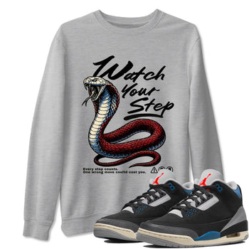 Air Jordan 3 Retro OG Rare Air shirts to match jordans Watch Your Step sneaker match tees 3s Rare Air match shoes to clothes SNRT Sneaker Tees unisex cotton Heather Grey 1 shirts