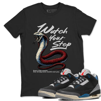 Air Jordan 3 Retro OG Rare Air shirts to match jordans Watch Your Step sneaker match tees 3s Rare Air match shoes to clothes SNRT Sneaker Tees unisex cotton Black 1 shirts