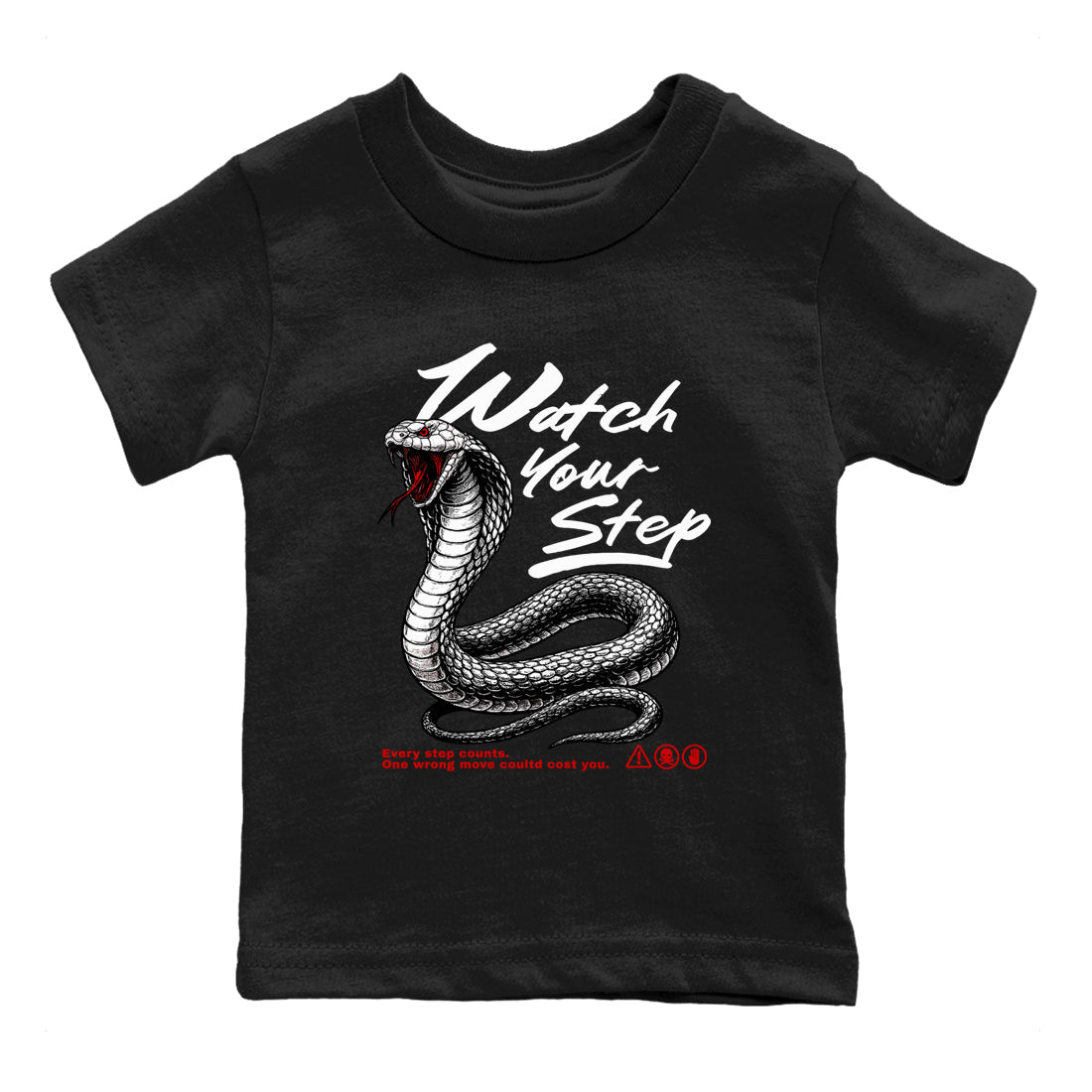 4s White Cement shirts to match jordans Watch Your Step sneaker match tees AJ4 Retro OG White Cement match shoes to clothes SNRT Sneaker Tees Youth Baby Black 2 tee