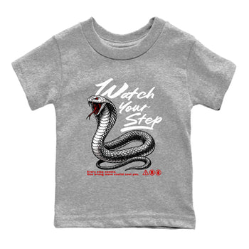 4s White Cement shirts to match jordans Watch Your Step sneaker match tees AJ4 Retro OG White Cement match shoes to clothes SNRT Sneaker Tees Youth Baby Heather Grey 2 tee