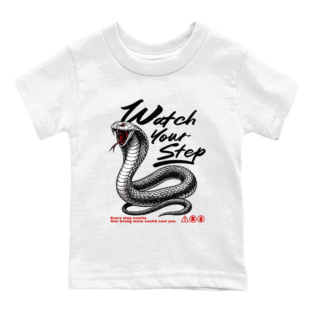 4s White Cement shirts to match jordans Watch Your Step sneaker match tees AJ4 Retro OG White Cement match shoes to clothes SNRT Sneaker Tees Youth Baby White 2 tee