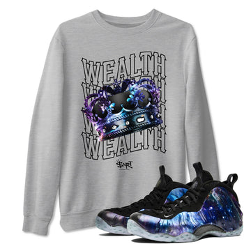 Foams One Galaxy shirts to match jordans Wealth sneaker match tees Air Foamposite One Galaxy match shoes to clothes SNRT Sneaker Tees unisex cotton Heather Grey 1 shirts