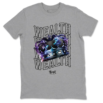 Foams One Galaxy shirts to match jordans Wealth sneaker match tees Air Foamposite One Galaxy match shoes to clothes SNRT Sneaker Tees unisex cotton Heather Grey 2 shirts