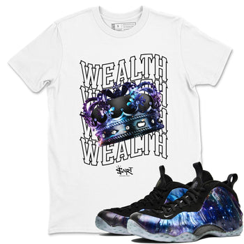 Foams One Galaxy shirts to match jordans Wealth sneaker match tees Air Foamposite One Galaxy match shoes to clothes SNRT Sneaker Tees unisex cotton White 1 shirts