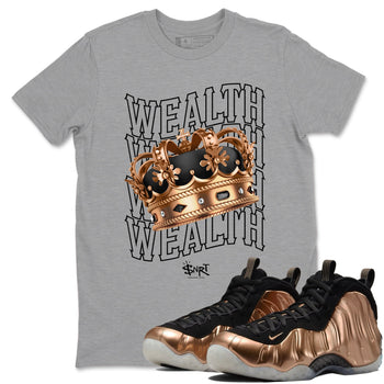 Foams One Metallic Copper shirts to match jordans Wealth sneaker match tees Air Foamposite One Metallic Copper match shoes to clothes SNRT Sneaker Tees unisex cotton Heather Grey 1 shirts