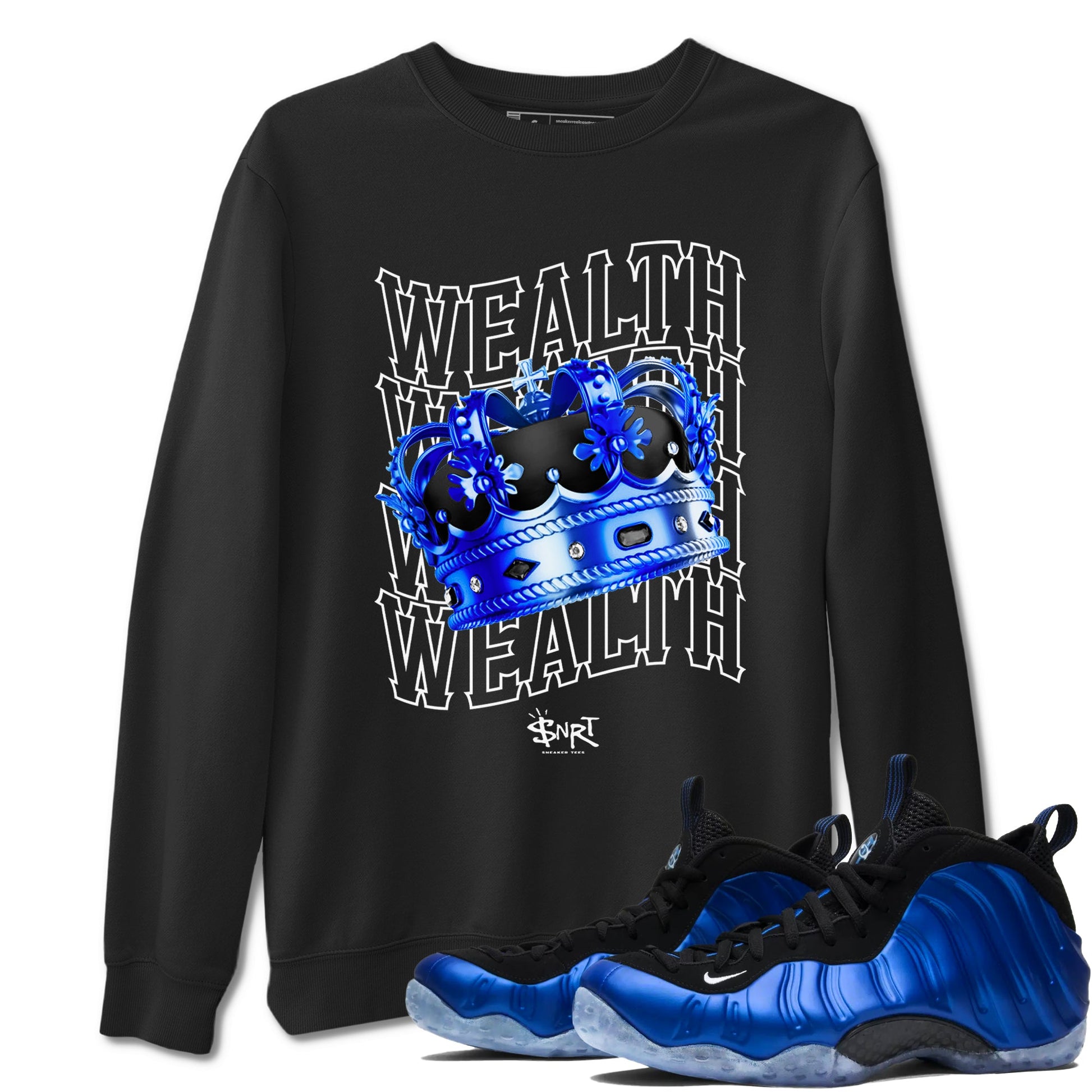 Foams One Royal shirts to match jordans Wealth sneaker match tees Air Foamposite One Royal match shoes to clothes SNRT Sneaker Tees unisex cotton Black 1 shirts