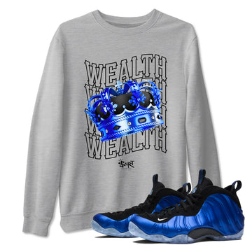 Foams One Royal shirts to match jordans Wealth sneaker match tees Air Foamposite One Royal match shoes to clothes SNRT Sneaker Tees unisex cotton Heather Grey 1 shirts