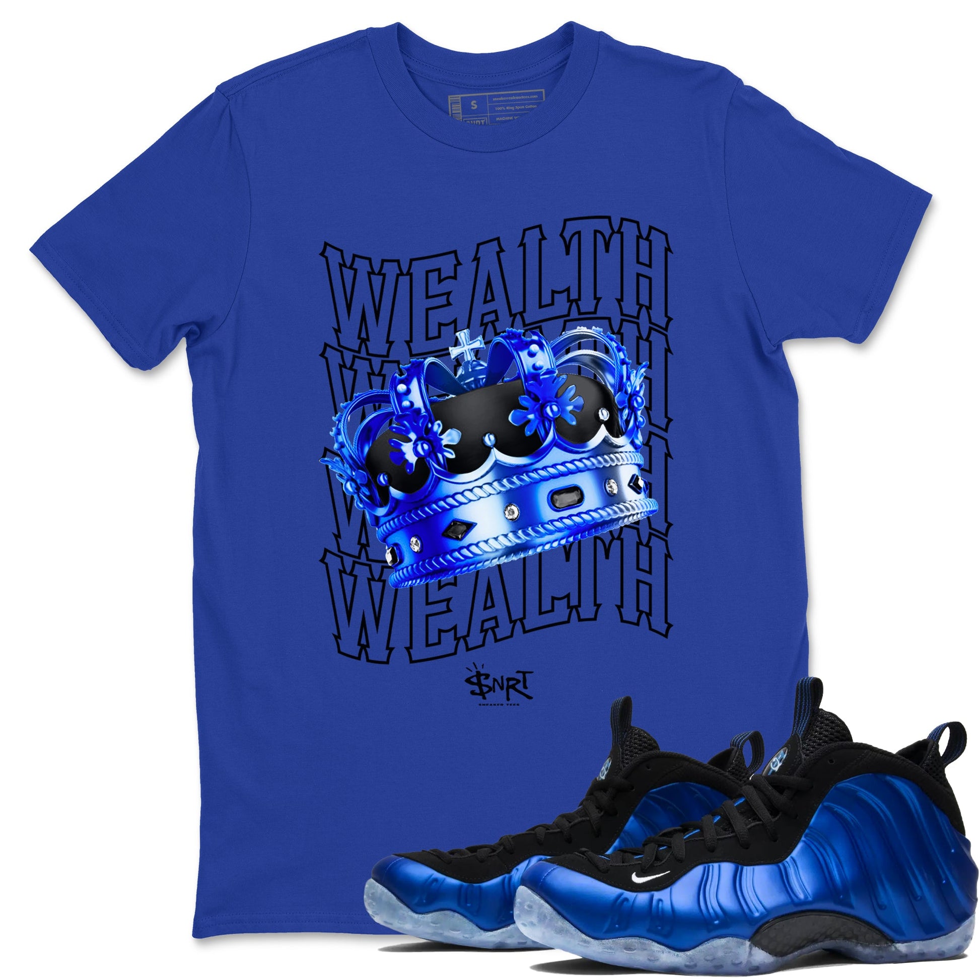 Foams One Royal shirts to match jordans Wealth sneaker match tees Air Foamposite One Royal match shoes to clothes SNRT Sneaker Tees unisex cotton Royal Blue 1 shirts