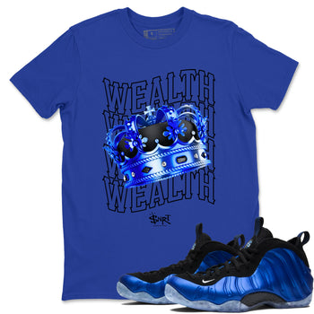 Foams One Royal shirts to match jordans Wealth sneaker match tees Air Foamposite One Royal match shoes to clothes SNRT Sneaker Tees unisex cotton Royal Blue 1 shirts
